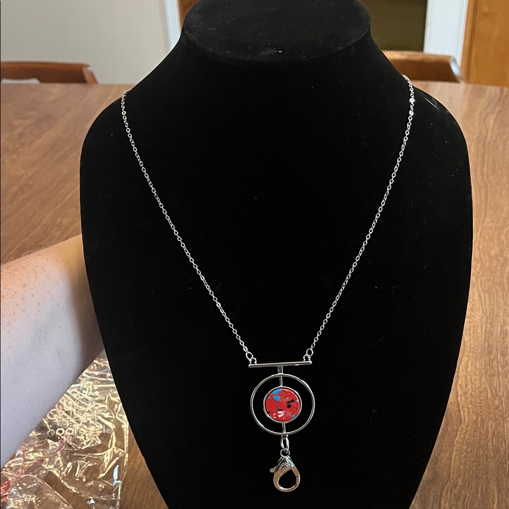 Paparazzi Silver Necklace with Red Accent